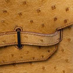 Pre Owned Hermes Natural Ostrich Gold Finish Birkin 40 Bag