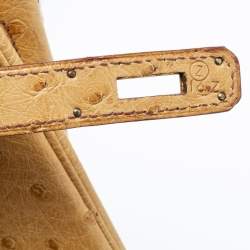 Pre Owned Hermes Natural Ostrich Gold Finish Birkin 40 Bag