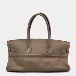 Hermes Etoupe Togo Leather Palladium Finished Shoulder Birkin JPG 42 Bag