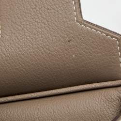 Hermes Etoupe Togo Leather Palladium Finished Shoulder Birkin JPG 42 Bag