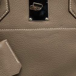 Hermes Etoupe Togo Leather Palladium Finished Shoulder Birkin JPG 42 Bag