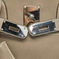 Hermes Etoupe Togo Leather Palladium Finished Shoulder Birkin JPG 42 Bag