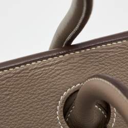 Hermes Etoupe Togo Leather Palladium Finished Shoulder Birkin JPG 42 Bag