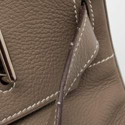 Hermes Etoupe Togo Leather Palladium Finished Shoulder Birkin JPG 42 Bag