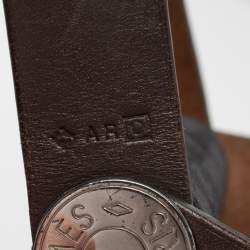 Pre Owned Hermès Black/Chocolat Canvas and Leather Cabag Elan Tote