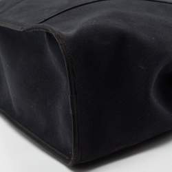 Pre Owned Hermès Black/Chocolat Canvas and Leather Cabag Elan Tote