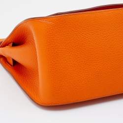Pre Owned Hermès Orange Clemence Leather Jypsiere 31 Bag