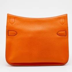 Pre Owned Hermès Orange Clemence Leather Jypsiere 31 Bag