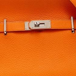 Pre Owned Hermès Orange Clemence Leather Jypsiere 31 Bag