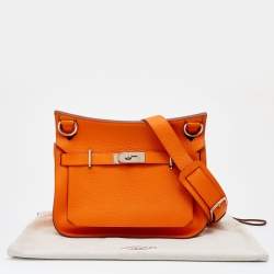 Pre Owned Hermès Orange Clemence Leather Jypsiere 31 Bag