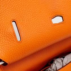 Pre Owned Hermès Orange Clemence Leather Jypsiere 31 Bag