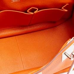Pre Owned Hermès Orange Clemence Leather Jypsiere 31 Bag