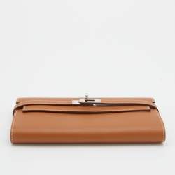 Hermes Gold Epsom Leather Kelly Classic Wallet