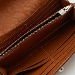 Hermes Gold Epsom Leather Kelly Classic Wallet
