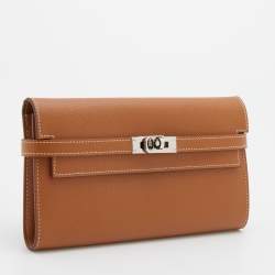 Hermes Gold Epsom Leather Kelly Classic Wallet
