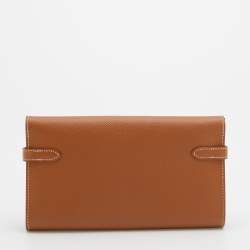 Hermes Gold Epsom Leather Kelly Classic Wallet