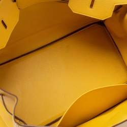 Hermes Jaune Togo Leather Gold Plated Birkin 40 Bag