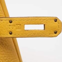 Hermes Jaune Togo Leather Gold Plated Birkin 40 Bag