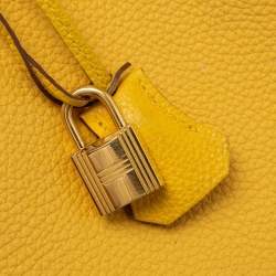 Hermes Jaune Togo Leather Gold Plated Birkin 40 Bag