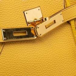 Hermes Jaune Togo Leather Gold Plated Birkin 40 Bag