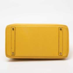 Hermes Jaune Togo Leather Gold Plated Birkin 40 Bag