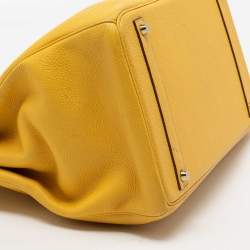 Hermes Jaune Togo Leather Gold Plated Birkin 40 Bag