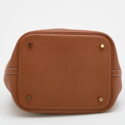 Pre Owned Hermes Gold Clemence Leather Picotin Lock 22 Bag