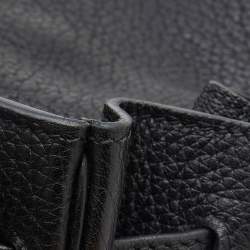Pre Owned Hermes Black Fjord Leather Gold Finished Kelly Retourne 35 Bag