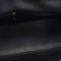 Pre Owned Hermes Black Fjord Leather Gold Finished Kelly Retourne 35 Bag