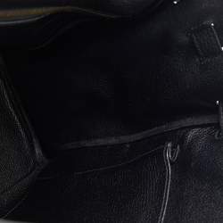 Pre Owned Hermes Black Fjord Leather Gold Finished Kelly Retourne 35 Bag