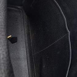 Pre Owned Hermes Black Fjord Leather Gold Finished Kelly Retourne 35 Bag