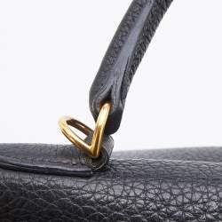 Pre Owned Hermes Black Fjord Leather Gold Finished Kelly Retourne 35 Bag