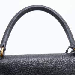 Pre Owned Hermes Black Fjord Leather Gold Finished Kelly Retourne 35 Bag