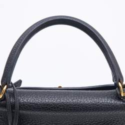 Pre Owned Hermes Black Fjord Leather Gold Finished Kelly Retourne 35 Bag