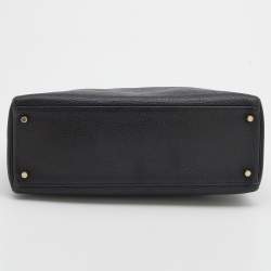 Pre Owned Hermes Black Fjord Leather Gold Finished Kelly Retourne 35 Bag