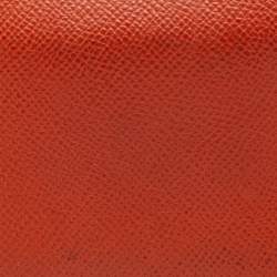 Pre Owned Hermes Orange Epsom Leather Silk'In Compact Wallet