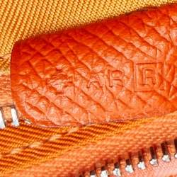Pre Owned Hermes Orange Epsom Leather Silk'In Compact Wallet