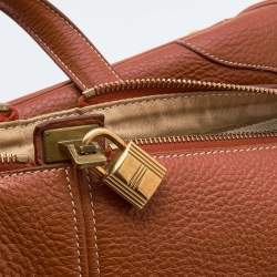 مملوكة مسبقًا حقيبة هيرمس فيكتوريا II 50 جلد توريلون كليمينس أسمر مصفر