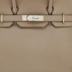 Hermes Craie Epsom Leather Palladium Plated Birkin 30 Bag