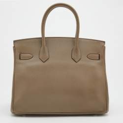 Hermes Craie Epsom Leather Palladium Plated Birkin 30 Bag
