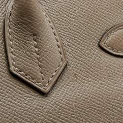 Hermes Craie Epsom Leather Palladium Plated Birkin 30 Bag