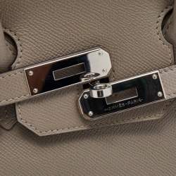 Hermes Craie Epsom Leather Palladium Plated Birkin 30 Bag