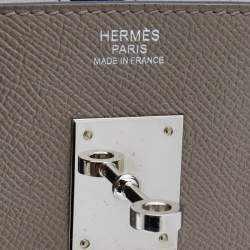 Hermes Craie Epsom Leather Palladium Plated Birkin 30 Bag
