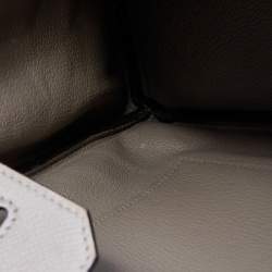 Hermes Craie Epsom Leather Palladium Plated Birkin 30 Bag