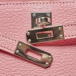Pre Owned Hermès Rose Confetti Chevre Mysore Leather Palladium Plated Mini Kelly II Sellier 20 Bag