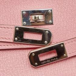 Pre Owned Hermes Rose Confetti Chevre Mysore Leather Kelly Depliant Medium Wallet
