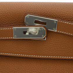 Pre Owned Hermes Kelly 32 Togo Gold R Engraved Handbag