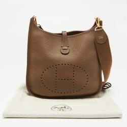 Pre Owned Hermes Beige De Weimar Taurillon Clemence Leather Evelyne III PM Bag