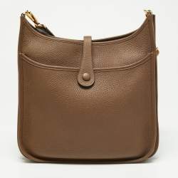 Pre Owned Hermes Beige De Weimar Taurillon Clemence Leather Evelyne III PM Bag