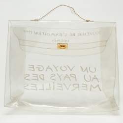 Hermes Transparent Vinyl Souvenir De L'Exposition Kelly 40 Bag